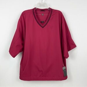 Nike Golf Wind Shirt Pullover Mens Large Short Sleeve V Neck Zip Pockets NWT